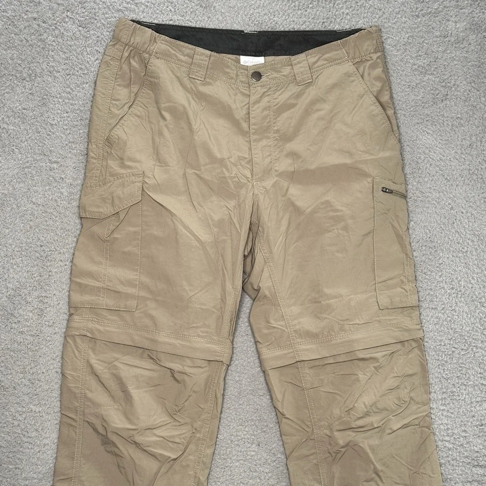 Columbia Mens Silver Ridge Convertible Pants Shorts 36x30 Beige Omni-Shade Cargo